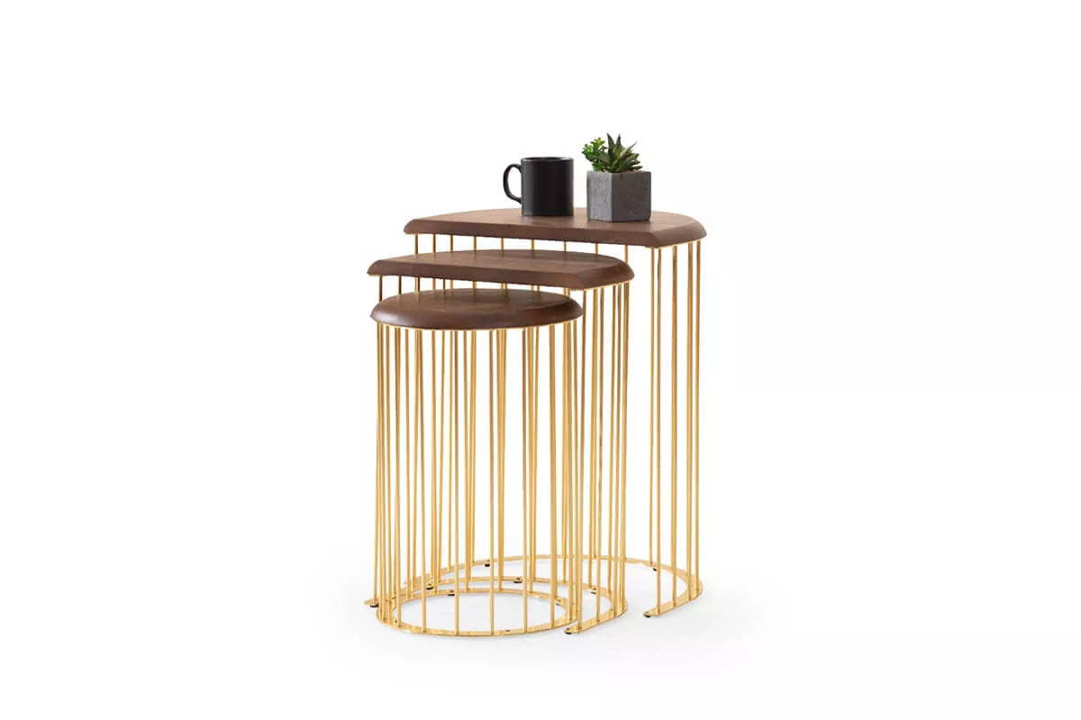 Nova Nesting Table-Gold - Ider Furniture