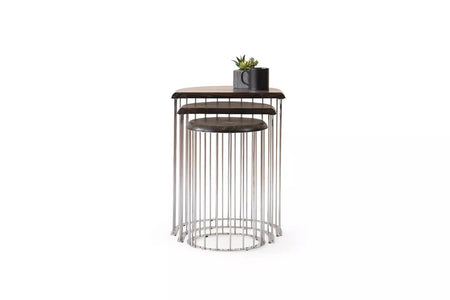 Nova Nesting Table-Silver - Ider Furniture