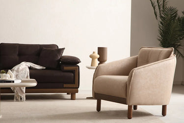 Omega Armchair - Armchair - Nubuck - Wooden Legs - Ider Furniture London - View 2