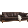 Omega 3 Seater Sofa Brown - 3 Seater Sofa - Brown - Nubuck - Wooden Legs - Ider Furniture London