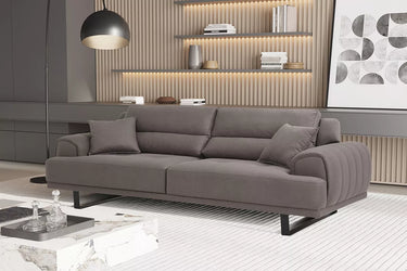 Palermo 3 Seater Sofa Bed - Anthracite - Single Size Sofa Bed - Anthracite - Nubuck - Metal Legs - Ider Furniture London - View 2