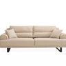 Palermo 3 Seater Sofa Bed - Cream - Single Size Sofa Bed - Cream - Nubuck - Metal Legs - Ider Furniture London