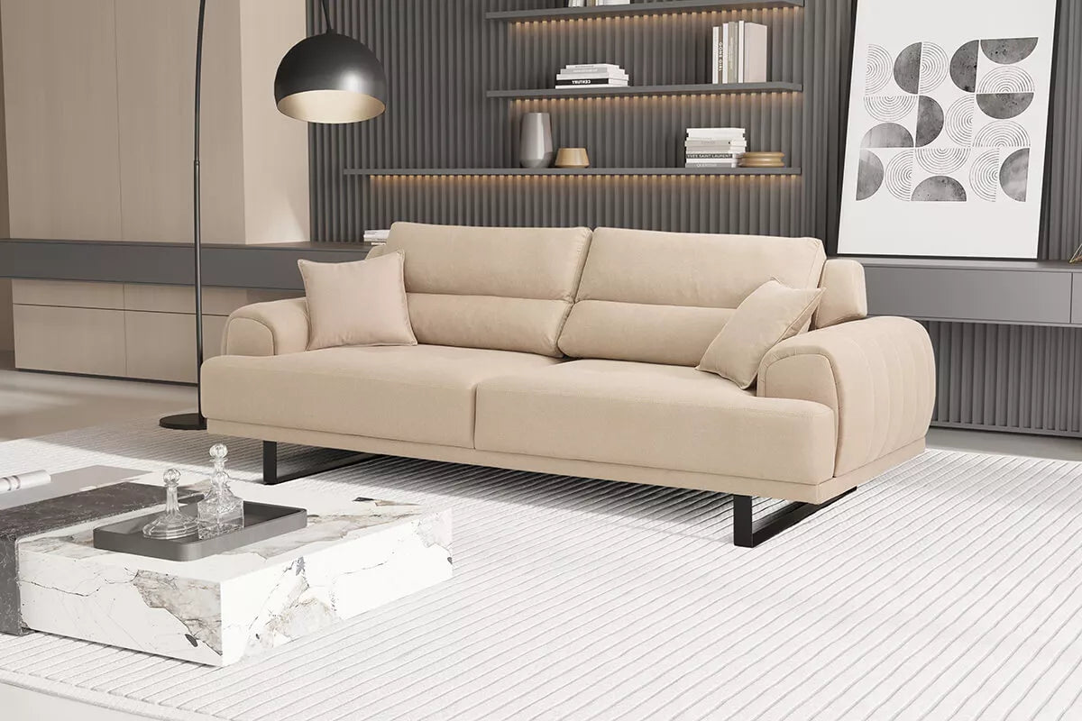 Palermo 3 Seater Sofa Bed - Cream