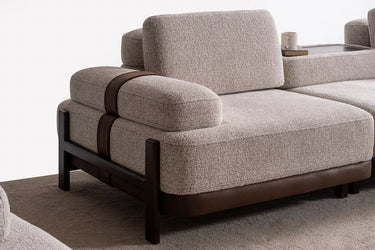 Rina 4 Seater Modular Sofa - 4 Seater Modular Sofa - Nubuck - Wooden Legs - Ider Furniture London - View 2