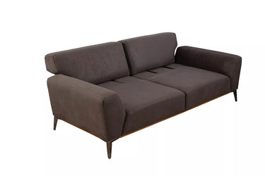 Safran 3 Seater Sofa - Anthracite - 3 Seater Sofa - Anthracite - Nubuck - Metal Legs - Ider Furniture London - View 2