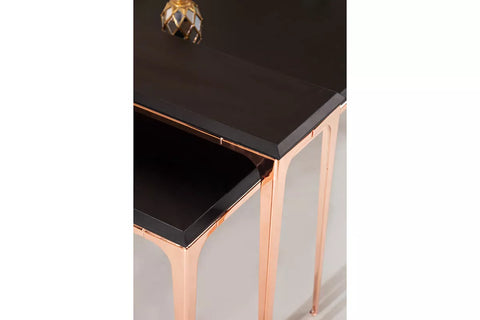 Santos Coffee Table Black With Bronze Legs - Ider Furniture