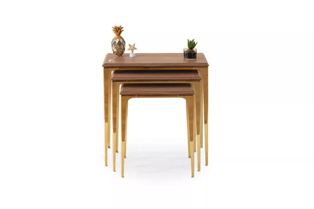 Santos Nesting Table With Gold-Legs - Ider Furniture