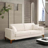 Selge 3 Seater Cream Sofa - 3 Seater Sofa - Cream - Cotton Blend - Wooden Legs - Ider Furniture London