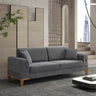 Selge 3 Seater Grey Sofa - 3 Seater Sofa - Grey - Cotton Blend - Wooden Legs - Ider Furniture London