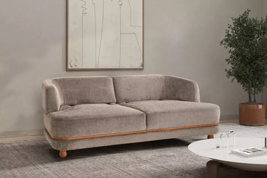 Siesta 3 Seater Sofa Grey - 3 Seater Sofa - Grey - Cotton Blend - Wooden Legs - Ider Furniture London - View 2