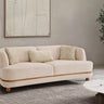 Siesta 3 Seater Sofa Cream - 3 Seater Sofa - Cream - Cotton Blend - Wooden Legs - Ider Furniture London