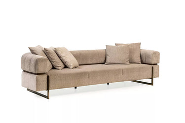 Stella 4 Seater Sofa - 4 Seater Sofa - Nubuck - Brass Legs - Ider Furniture London - View 2