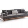 Thalia 4 Seater Sofa (Anthracite) - 4 Seater Sofa - Anthracite - Cotton Blend - Wooden Legs - Ider Furniture London