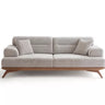 Thalia 3 Seater Sofa (Cream) - 3 Seater Sofa - Cream - Cotton Blend - Wooden Legs - Ider Furniture London