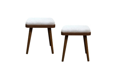 Vina Stools Travertine & Walnut - 2 pieces