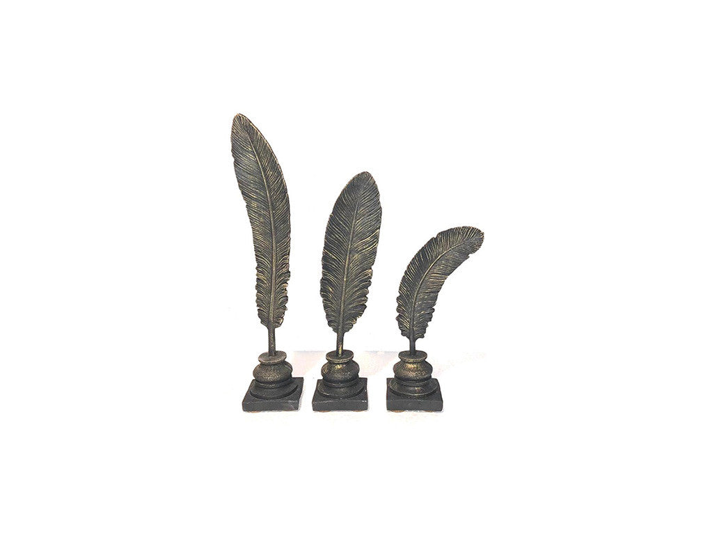 Three Feathers Decorative Figure Black - Ider Furniture