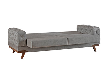 Patara 3 Seater Sofa Bed - Single Size Sofa Bed - Linen - Wooden Legs - Ider Furniture London - View 2