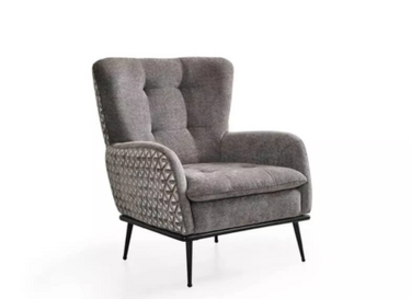 Anka Armchair - Armchair - Bouclé & Cotton Blend. - Metal Legs - Ider Furniture London