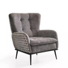 Anka Armchair - Armchair - Bouclé & Cotton Blend. - Metal Legs - Ider Furniture London