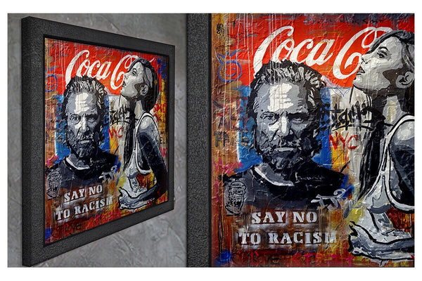 Wood Framed Textured Oil Painting Coke 80X80 - Ider Furniture
