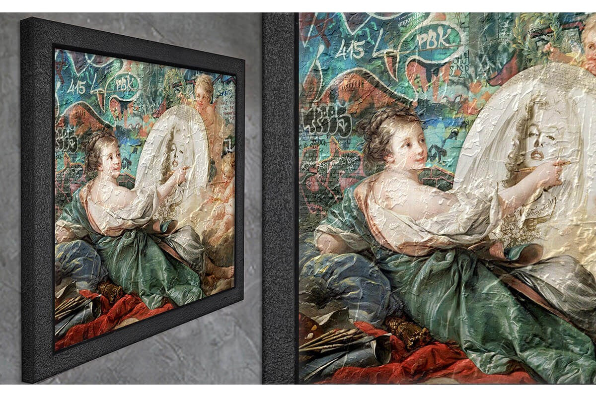 Wood Framed Textured Oil Painting Renaissance 80X80 - Ider Furniture