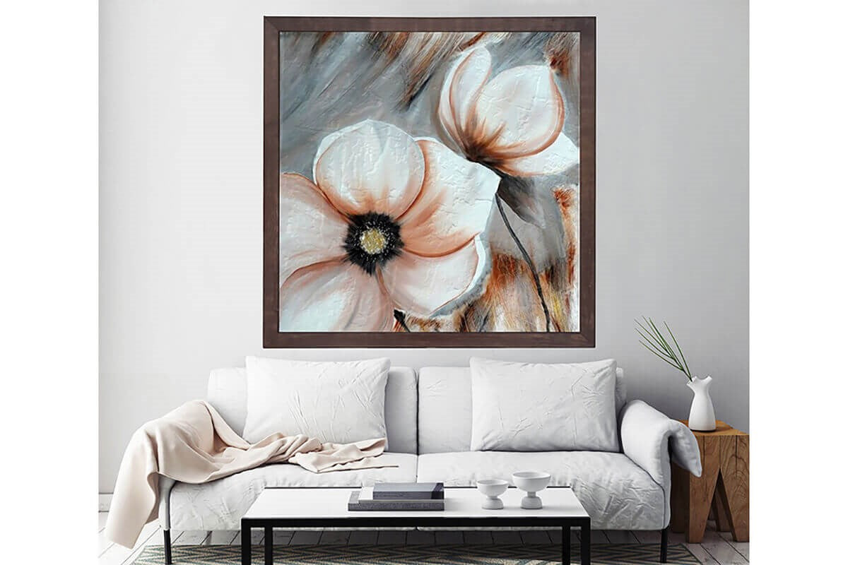 Wood Oil Painting Textured Painting Alaca 80X80 - Ider Furniture