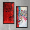 Wood Framed Textured Oil Painting Constantinople 2 Pieces 42x80 - Ider Furniture