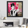 Wood Framed Textured Oil Painting Audrey Hepburn 80X80 - Ider Furniture