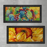 Wood Framed Textured Oil Painting Sunflower 2 Pieces 42x80 - Ider Furniture