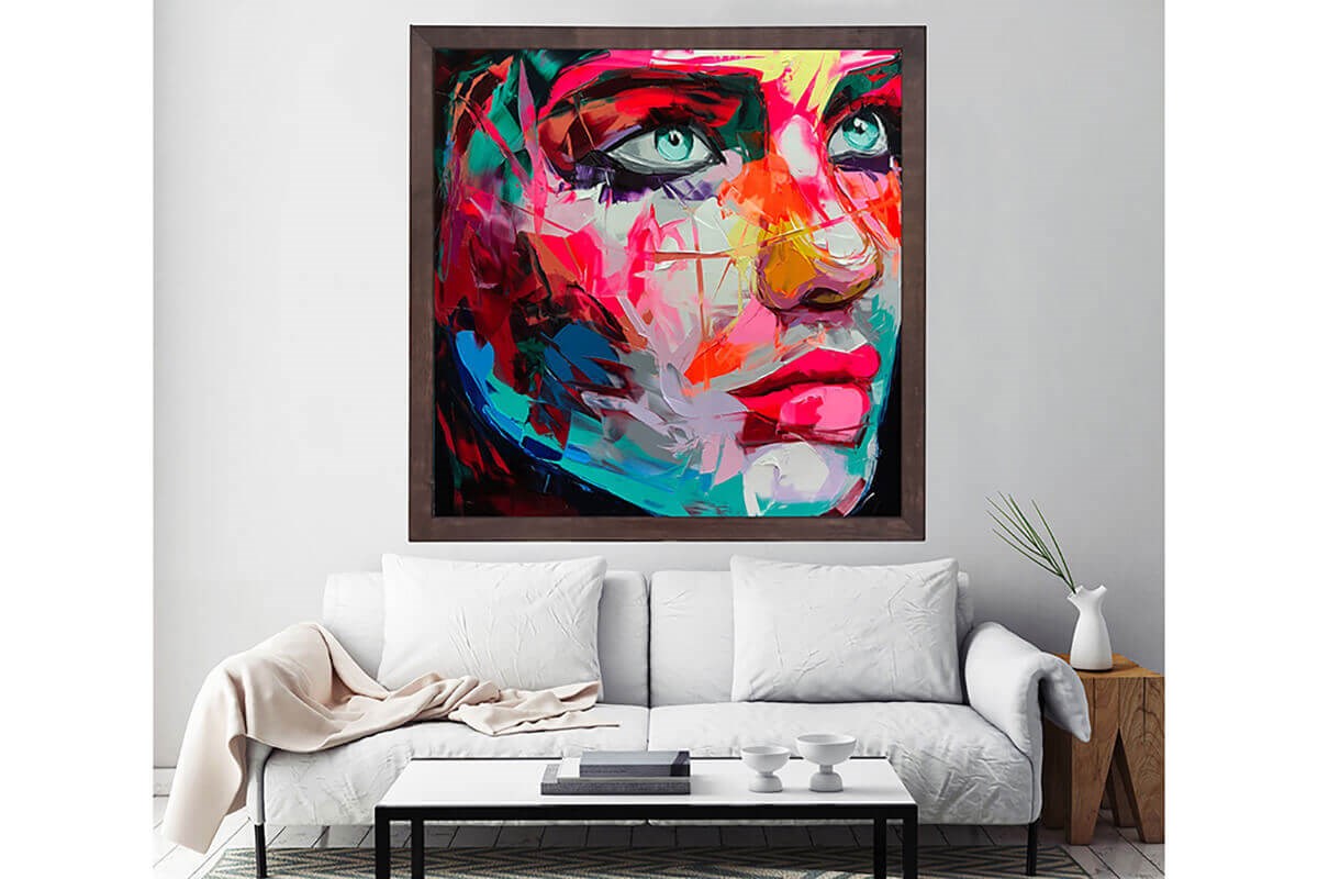Wooden Frame Oil Painting Textured Painting Overview 80X80 - Ider Furniture