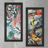 Wood Framed Textured Oil Painting Fish & Lion 2 Pieces 42x80 - Ider Furniture