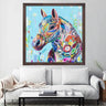Wood Oil Painting Textured Painting Flower horse 80X80 - Ider Furniture
