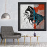 Wood Framed Textured Oil Painting Line Horse 80x80 - Ider Furniture