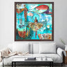 Wooden Oil Painting Textured Table Dance 80X80 - Ider Furniture