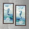 Wood Framed Textured Oil Painting Seahorse 2 Pieces 42x80 - Ider Furniture