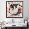 Wood Oil Painting Textured Table Rotating 80X80 - Ider Furniture