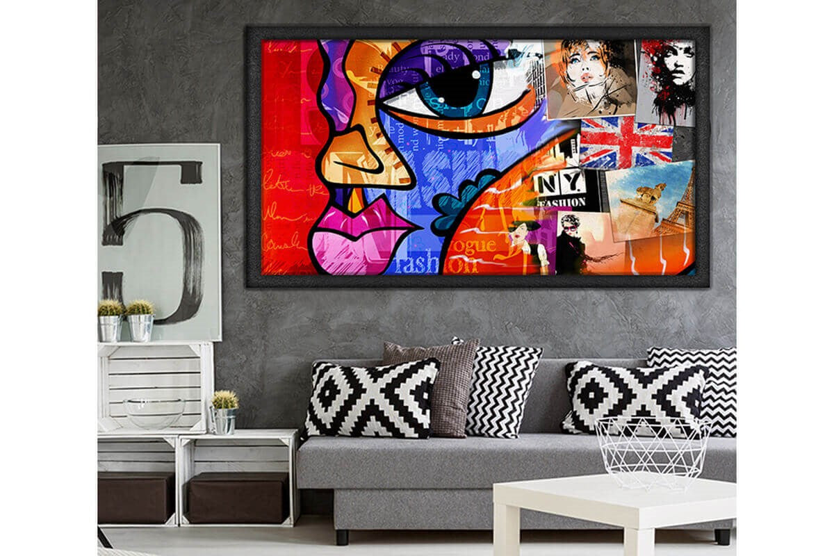 Wooden Frame Oil Painting Textured Table Face 120X65 - Ider Furniture