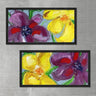 Wood Framed Textured Oil Painting Flowers II 2 Pieces 42x80 - Ider Furniture