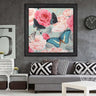 Wood Oil Painting Textured Painting Rose 80X80 - Ider Furniture