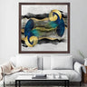 Wood Oil Painting Textured Painting Twin Peacock 80X80 - Ider Furniture