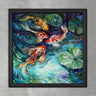 Wood Framed Textured Oil Painting Goldfish 80X80 - Ider Furniture