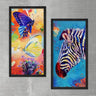 Wood Framed Textured Oil Painting Butterfly 2 Pieces 42x80 - Ider Furniture