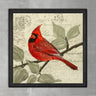Wood Framed Textured Oil Painting Red Bird 80X80 - Ider Furniture