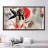Wooden Frame Oil Painting Textured Painting Red Day 120X65 - Ider Furniture