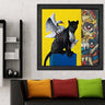 Wood Framed Textured Oil Painting Leopard 80X80 - Ider Furniture