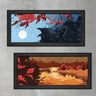 Wood Framed Textured Oil Painting Landscape 2 Pieces 42x80 - Ider Furniture