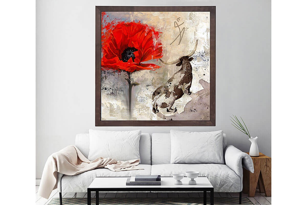 Wood Oil Painting Textured Painting Matador 80X80 - Ider Furniture