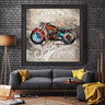 Wood Framed Textured Oil Painting Moto Collage 80X80 - Ider Furniture