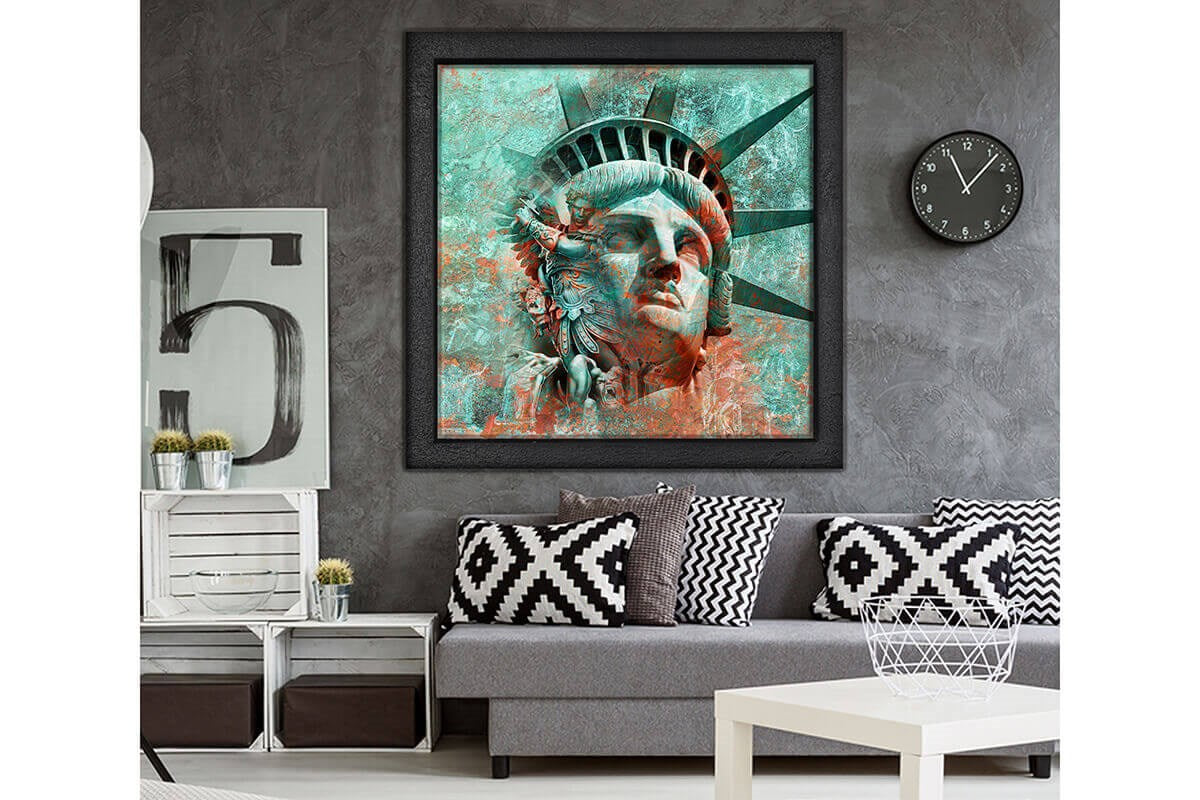 Wood Oil Painting Textured Painting Freedom 80X80 - Ider Furniture