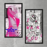 Wood Framed Textured Oil Painting Pink Flamingo 2 Pieces 42x80 - Ider Furniture